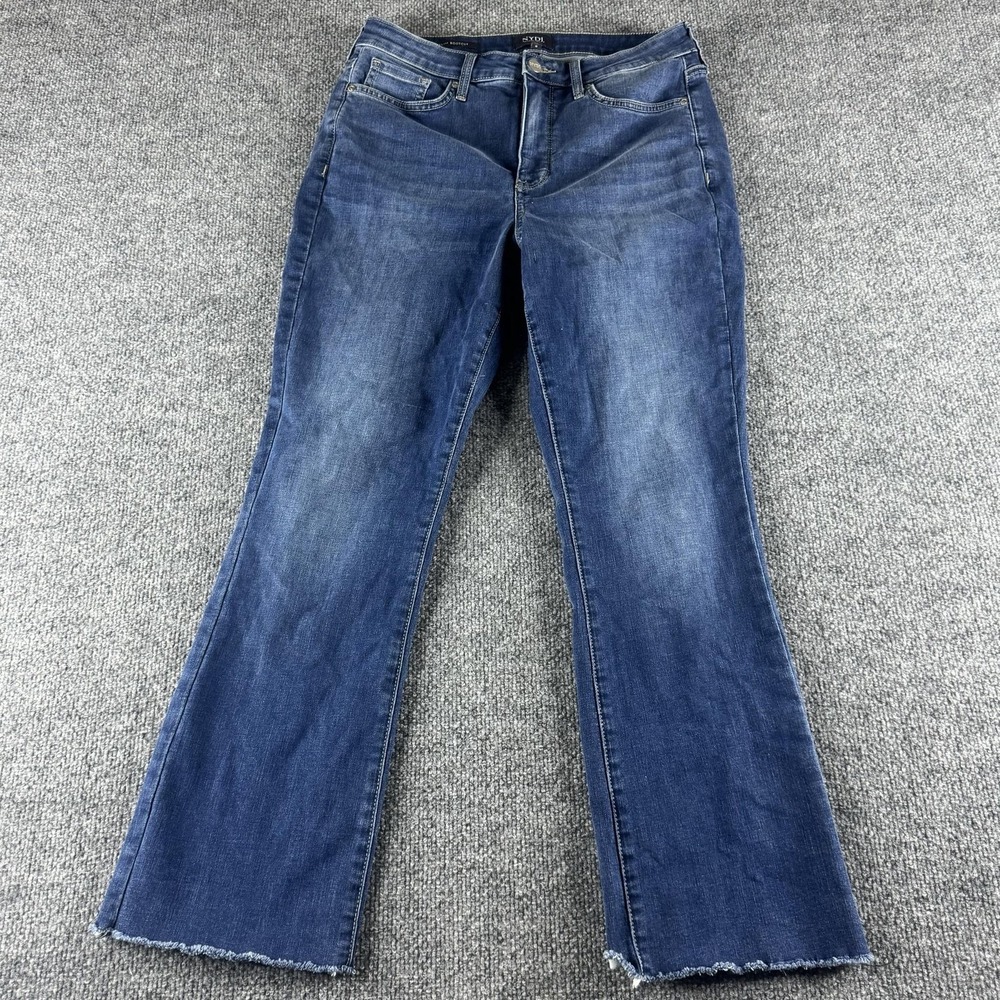 NYDJ Slim Bootcut Jeans Womens 8 Blue Medium Wash Stretch‎ Denim Lift Tuck Tech